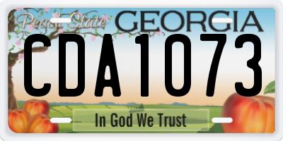 GA license plate CDA1073