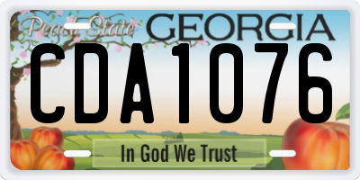 GA license plate CDA1076
