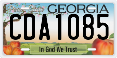 GA license plate CDA1085