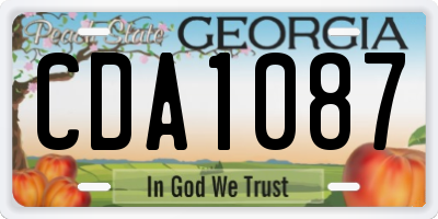 GA license plate CDA1087