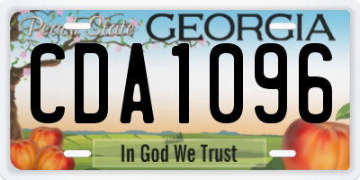 GA license plate CDA1096