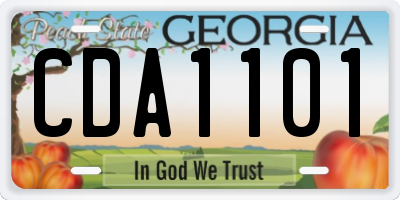 GA license plate CDA1101