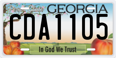GA license plate CDA1105