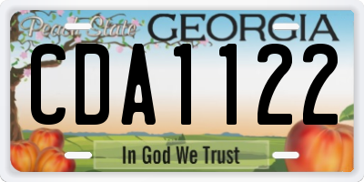 GA license plate CDA1122