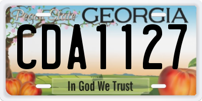 GA license plate CDA1127