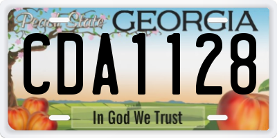 GA license plate CDA1128