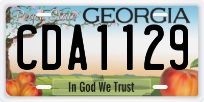 GA license plate CDA1129