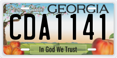 GA license plate CDA1141