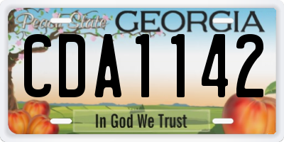 GA license plate CDA1142