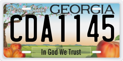 GA license plate CDA1145