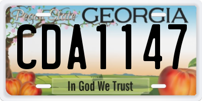 GA license plate CDA1147