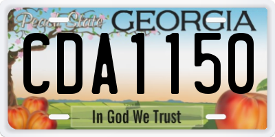 GA license plate CDA1150