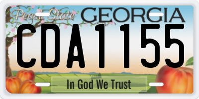 GA license plate CDA1155
