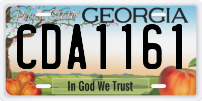 GA license plate CDA1161
