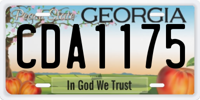 GA license plate CDA1175