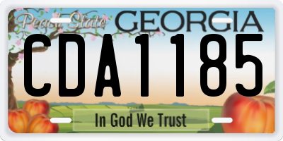 GA license plate CDA1185