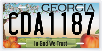 GA license plate CDA1187