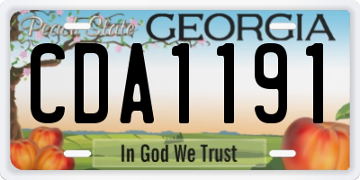 GA license plate CDA1191