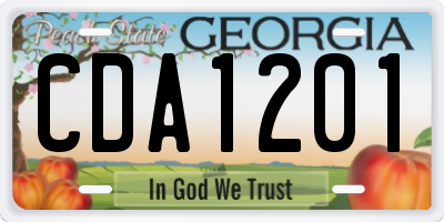 GA license plate CDA1201