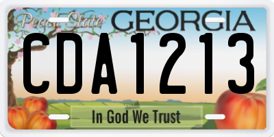 GA license plate CDA1213