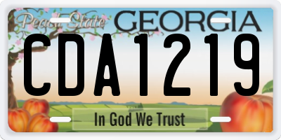 GA license plate CDA1219