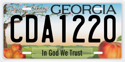 GA license plate CDA1220