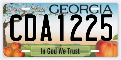 GA license plate CDA1225