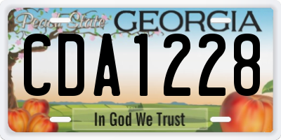 GA license plate CDA1228
