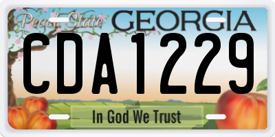 GA license plate CDA1229