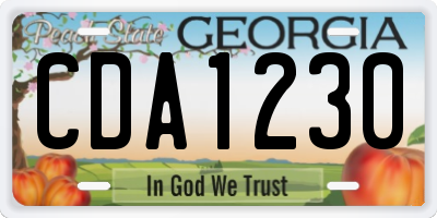 GA license plate CDA1230