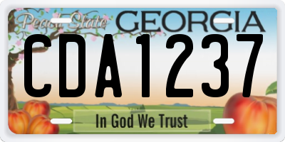 GA license plate CDA1237