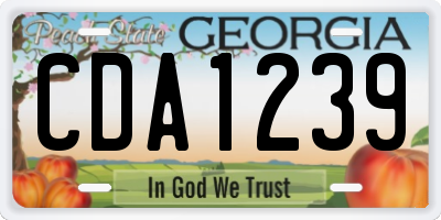 GA license plate CDA1239