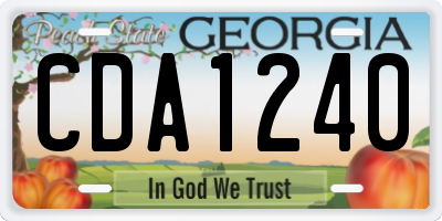 GA license plate CDA1240