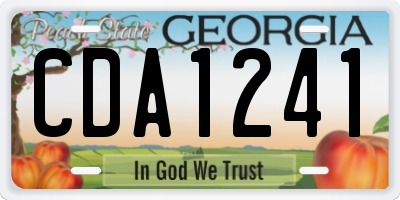 GA license plate CDA1241