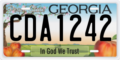 GA license plate CDA1242