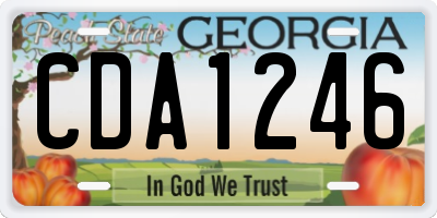 GA license plate CDA1246