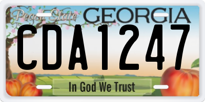 GA license plate CDA1247