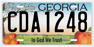 GA license plate CDA1248