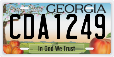 GA license plate CDA1249