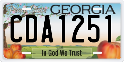 GA license plate CDA1251