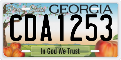 GA license plate CDA1253