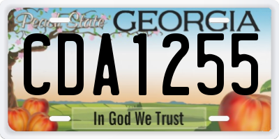 GA license plate CDA1255