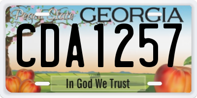 GA license plate CDA1257