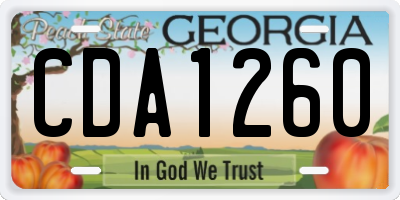 GA license plate CDA1260