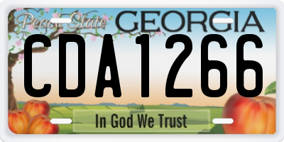 GA license plate CDA1266