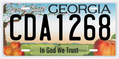 GA license plate CDA1268