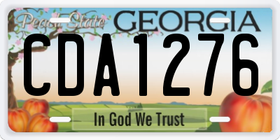 GA license plate CDA1276