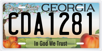 GA license plate CDA1281