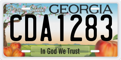GA license plate CDA1283
