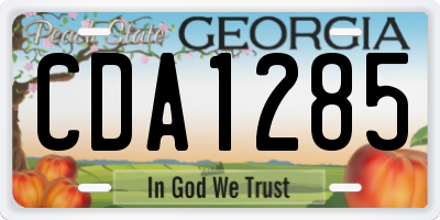 GA license plate CDA1285